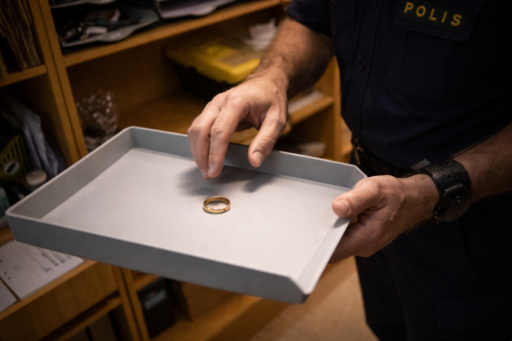 Polisanställd döms för stöld av hittegods